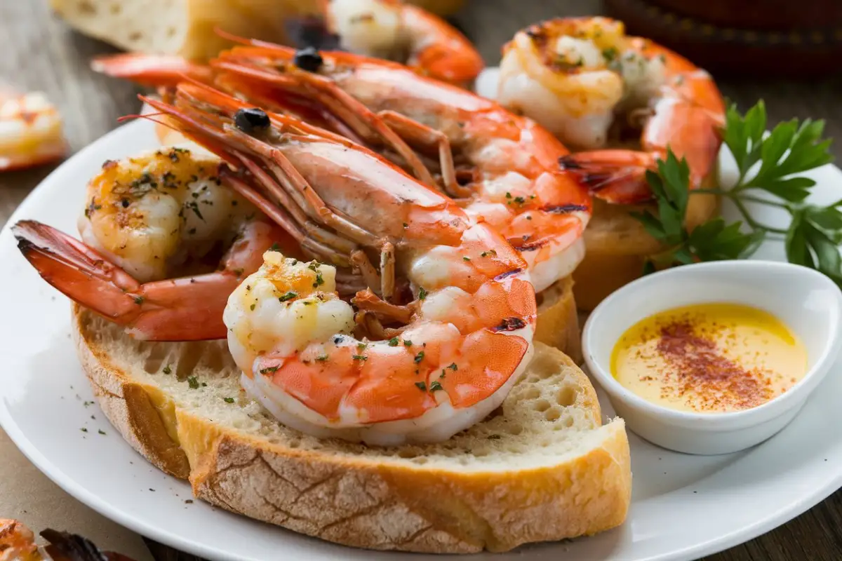 Barbecue Shrimp Recipe - Grilled shrimp with smoky glaze, served with lemon wedges and fresh herbs.