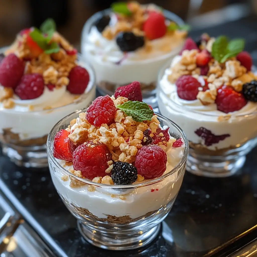 A selection of cottage cheese desserts displayed on a wooden table.