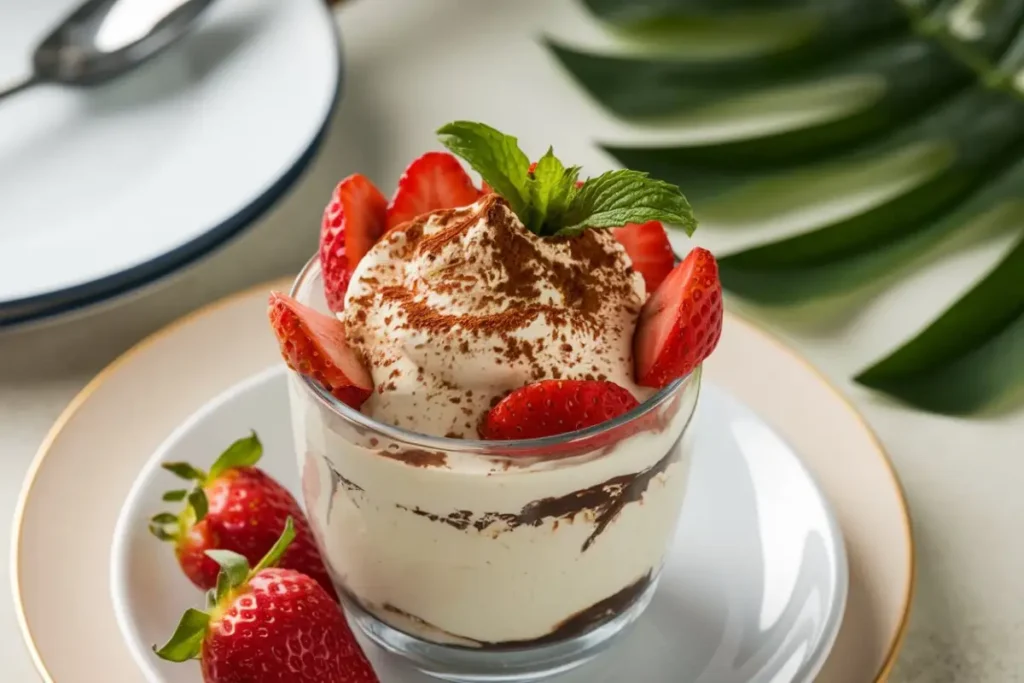 Dessert Cup Recipes - A beautifully arranged assortment of dessert cups with layers of chocolate mousse, fresh berries, whipped cream, and crumbled cookies.