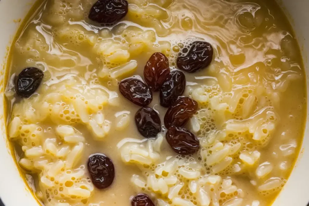 Soupy arroz con leche – a creamy, comforting rice pudding with cinnamon.